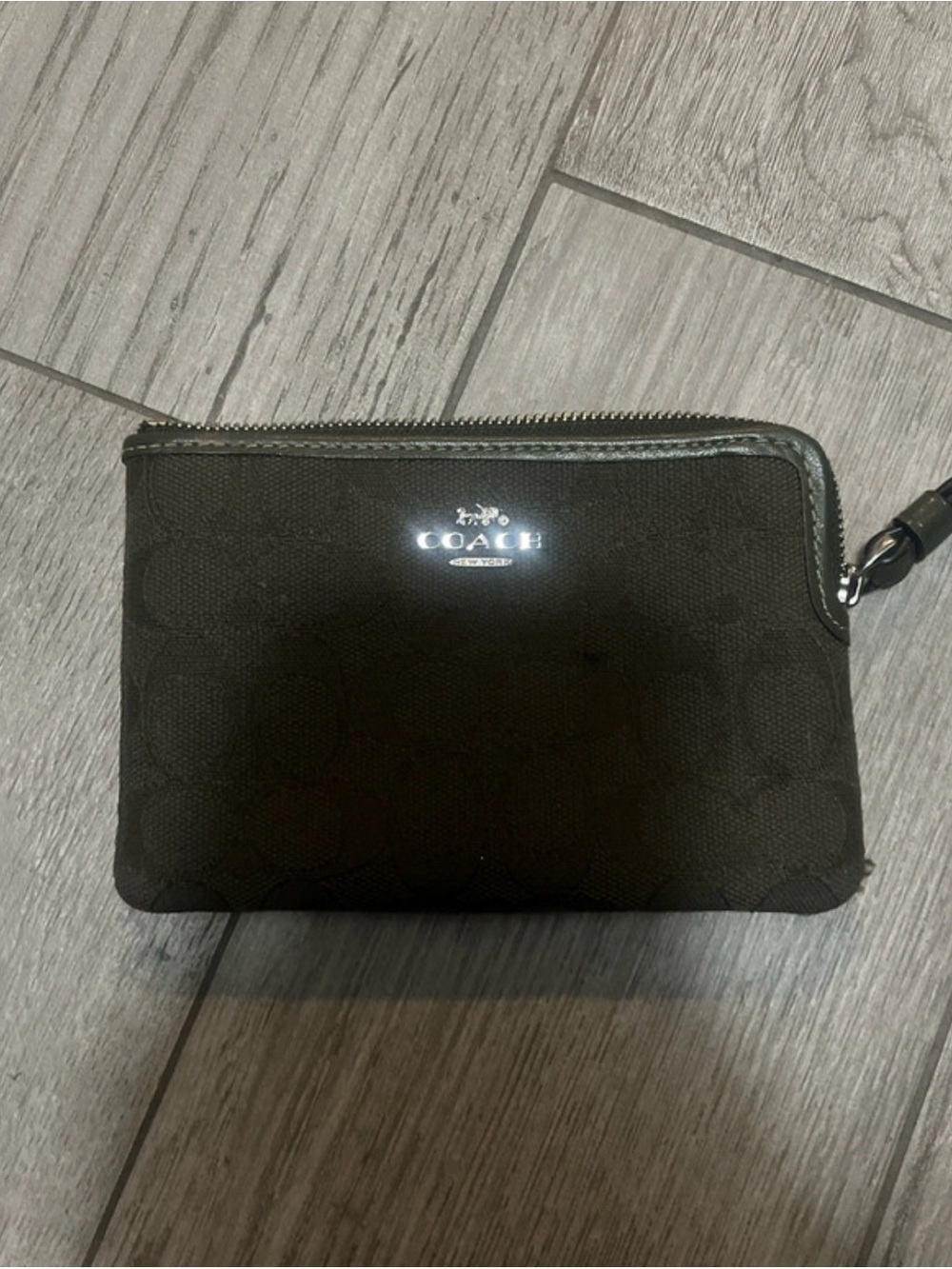 Coach Black Signature Canvas Wristlet Clutch